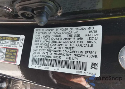 2019 Honda Cr-V Ex from USA, damaged, VIN 2HKRW2H58KH631389